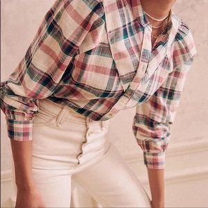 Sezane Doria Shirt San Francisco Checks Plaid Size 36 US 4